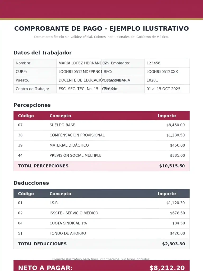 talon de pago mi portal fone ejemplo recibo sep percepciones deducciones